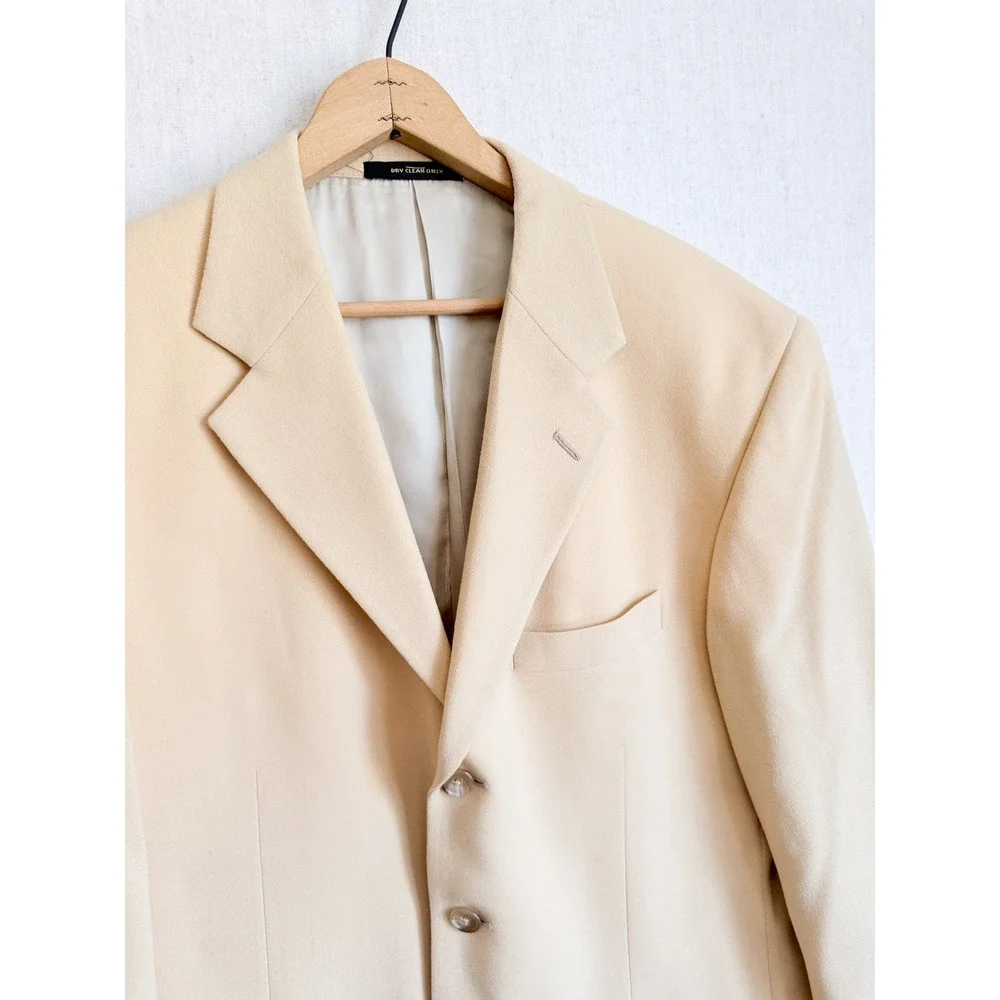 Monsieur‎ Givenchy vtg men's beige wool sport coat jacket 44R